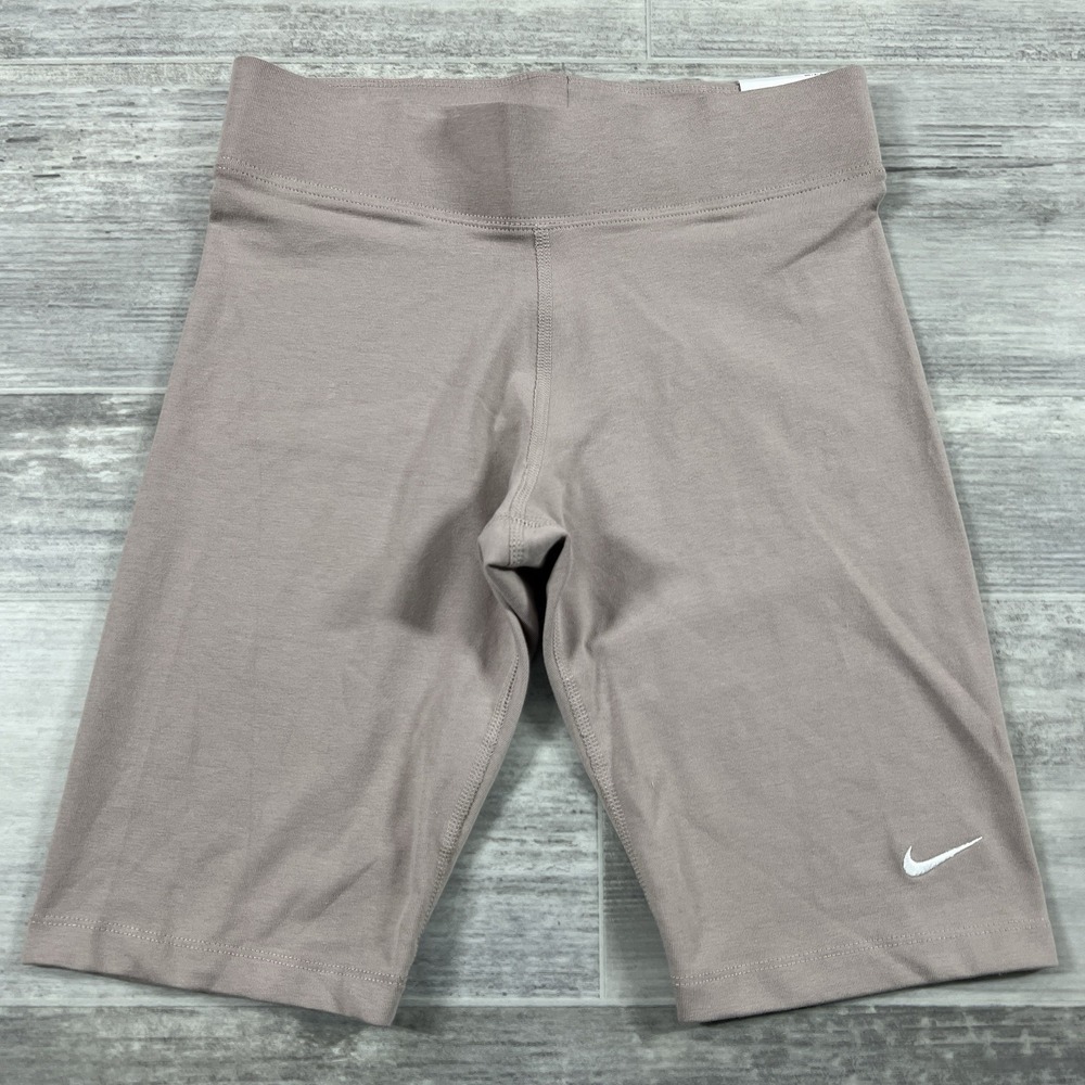 Nike Sportswear Women's 10" Diffused Taupe Essential Biker Shorts (CZ8526-272) S